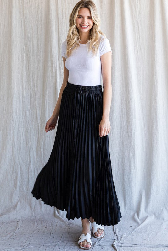 Solid Pleated Josie Skirt