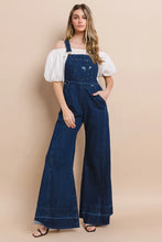 Load image into Gallery viewer, Wide Leg Distressed Denim Overalls
