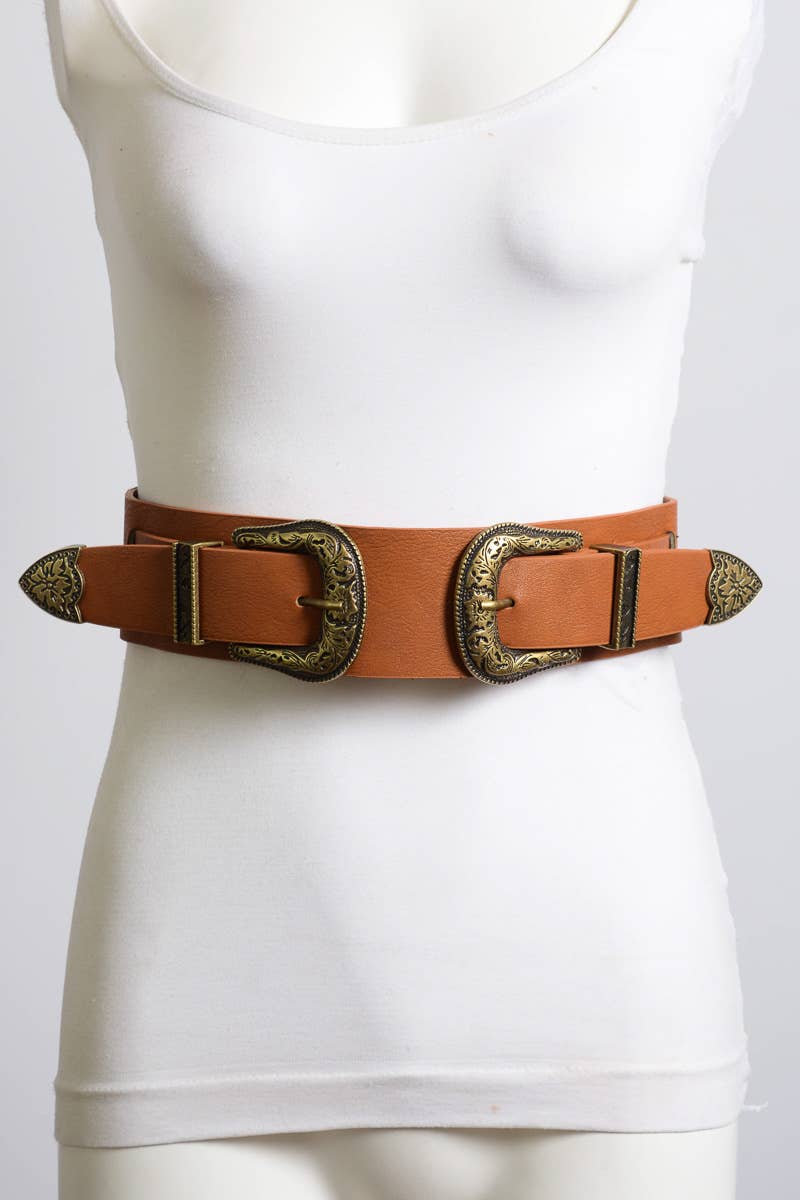 Double Western Buckle Belt