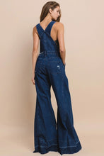 Load image into Gallery viewer, Wide Leg Distressed Denim Overalls
