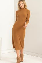 Load image into Gallery viewer, Chic Darling Ribbed High Neck Midi Dress
