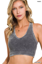 Load image into Gallery viewer, Washed Ribbed Cropped Racerback Tank Top
