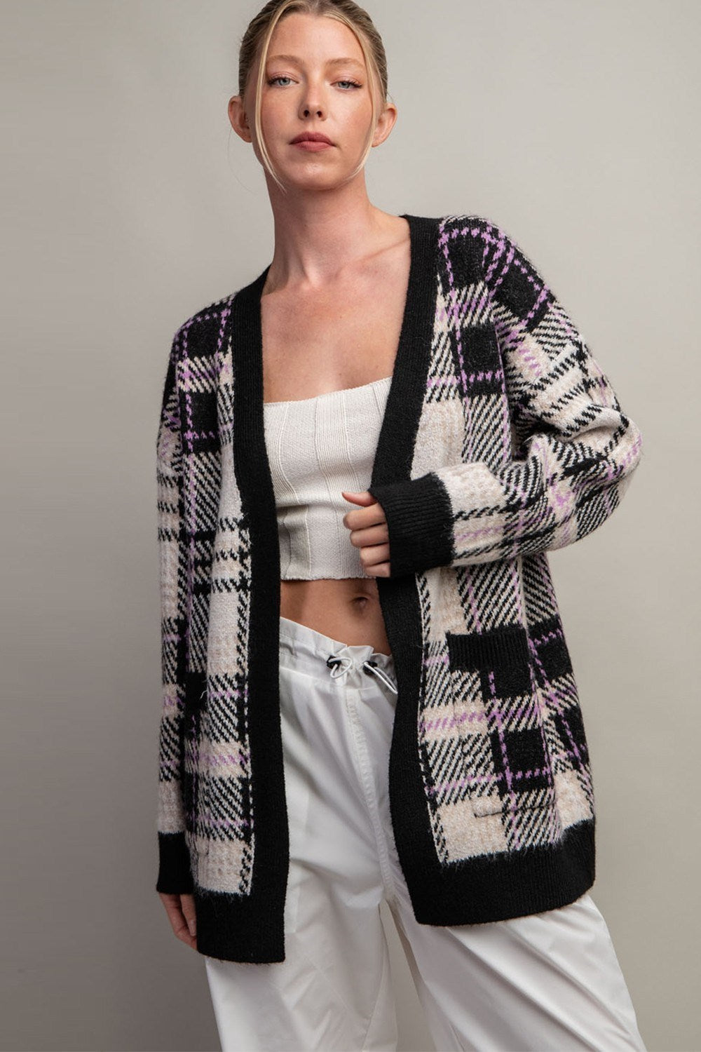 Melisse Plaid Cardigan