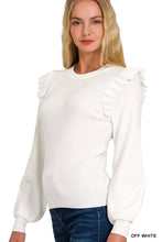 Load image into Gallery viewer, RUTHIE RUFFLE LONG SLEEVE SWEATER
