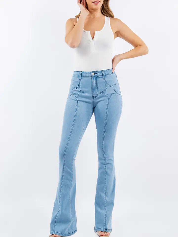 Star Cut Out Bootcut Flare