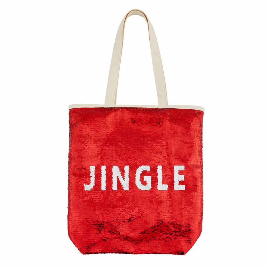 'Jingle' Holiday Swipe Tote Red